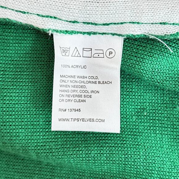 Tipsy Elves NAMASLEIGH Yoga Santa Hello UGLY CHRISTMAS in Green Red Sweater XXL - Picture 7 of 7